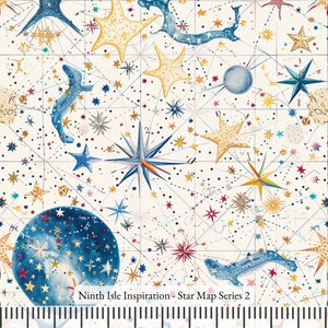 23/WINTER NinthIsle Inspiration Exclusive Elegant Art 100 % Viskose-Stoff - Star Map Serie - Verkauft lose Lagerware Seidige DIY Sammelbestellung Geschenke