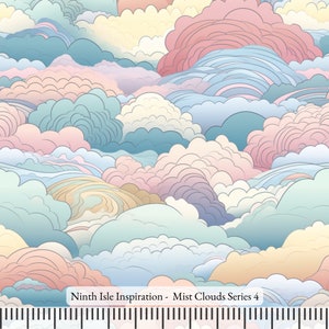 23/FALL NinthIsle Inspiration Exclusive Watercolors Abstract 100 % Cotton Fabric - Cloud Series - Sold by the Yard DIY Bulk Available