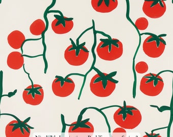 24/SPRING NinthIsle Inspiration Exclusive Sweet Art 100 % Rayon Fabric - Red Tomatoes Series - Sold by the Yard DIY Bulk Available Gifts