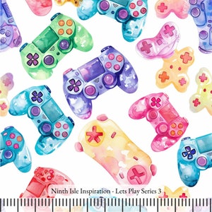 24/SPRING NinthIsle Inspiration Exclusive Fun Art 100 % Cotton Fabric - Lets Play Series - Sold by the Yard DIY Bulk Order Handmade Gifts