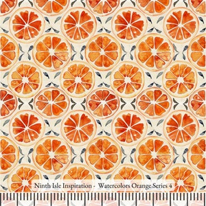 23/WINTER NinthIsle Inspiration Exclusive Sweet Art 100 % Cotton Fabric - Watercolors Orange Series - Sold by the Yard DIY Bulk Order Gifts