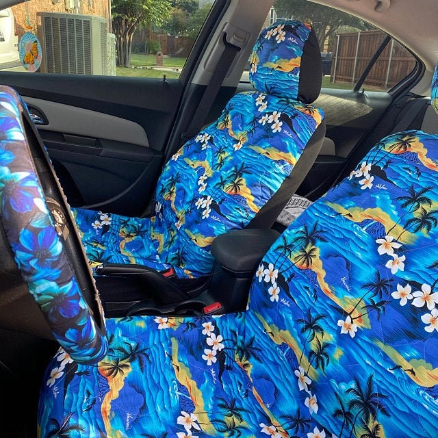 Made in Hawaii 2er-Set, vorne separate Kopflehne Sitzbezüge Gecko Flower  Tropical Auto Sitzbezüge Handgemachtes Individuelles Original Design -  .de