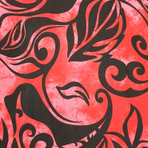 Wrinkle Resistant Tropical Design Fabric -  Hawaiian Tribal - Sold by the Yard - 65 Poly / 35% Cotton