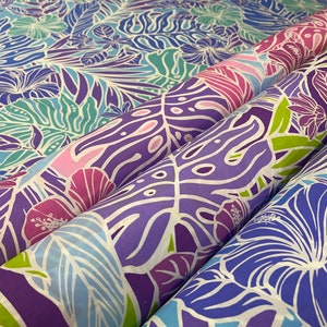 Art Abstract Ferns and Leaves - Tropical Design Fabric - Sold by the Yard - 65 Poly / 35% Cotton  - Wrinkle Resistant - Bulk Order
