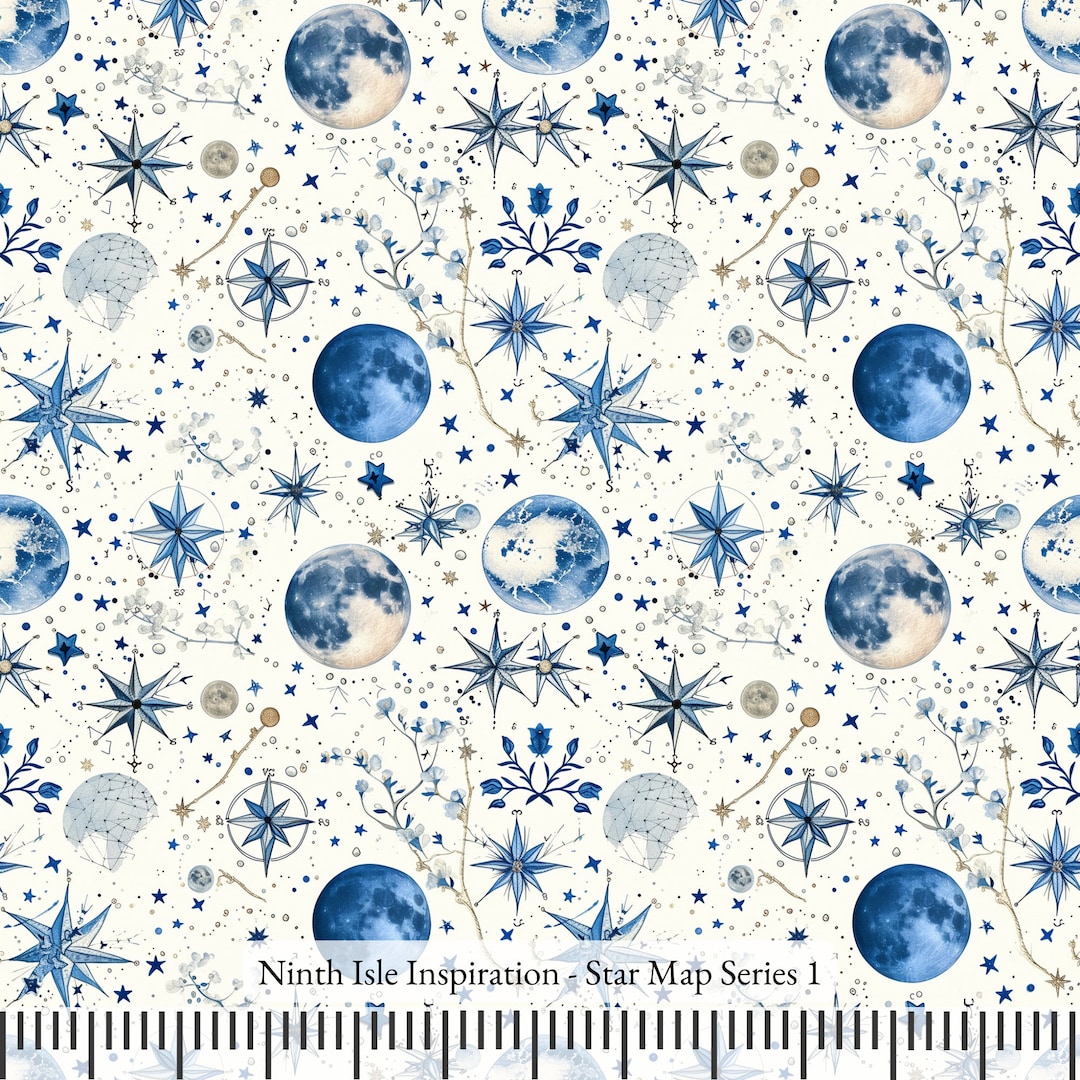 23/WINTER Rayon Fabric - Star Map Series - Handmade Print in HI - Etsy
