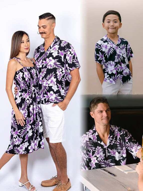 NinthIsle Made in Hawaii Super Soft Family Resort Use camisa vestido Aloha a juego con hibisco brillante grupo de cumpleanos de boda para ninos hasta 7XL regalo Etsy Mexico