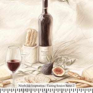 25/SPRING NinthIsle Inspiration Exclusive Romantic Art 100 % Cotton Fabric - Tasting Session Series - DIY Bulk Order Available Handmade Gift