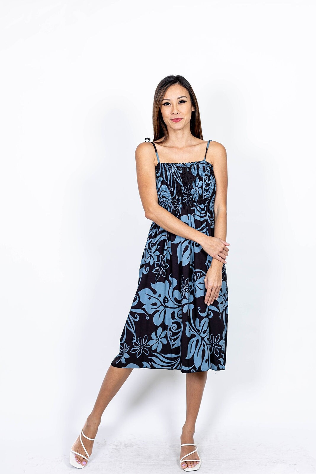 カスタムメード Hawaii ドレス　Honolulu 　M/L ? Ninthisle Made in Hawaii Elegant Super Soft Women's Vacation