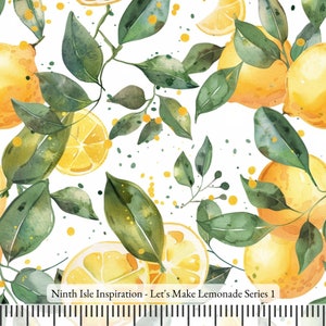 Tela de popelina de algodón NI&I 24/SPRING - Serie Let's Make Lemonade - Estampado hecho a mano en HI