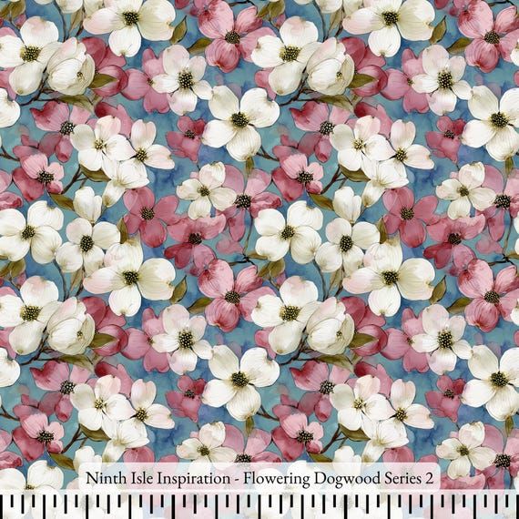 25/flowering Dogwood Cotton Poplin Fabric by the Yard - Etsy