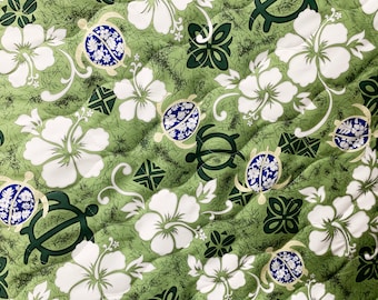 NinthIsle Original Quilted Fabric -  56 inch Wide - Sold by Yard - Aloha Honu Turtle Print - Bulk and Wholesale