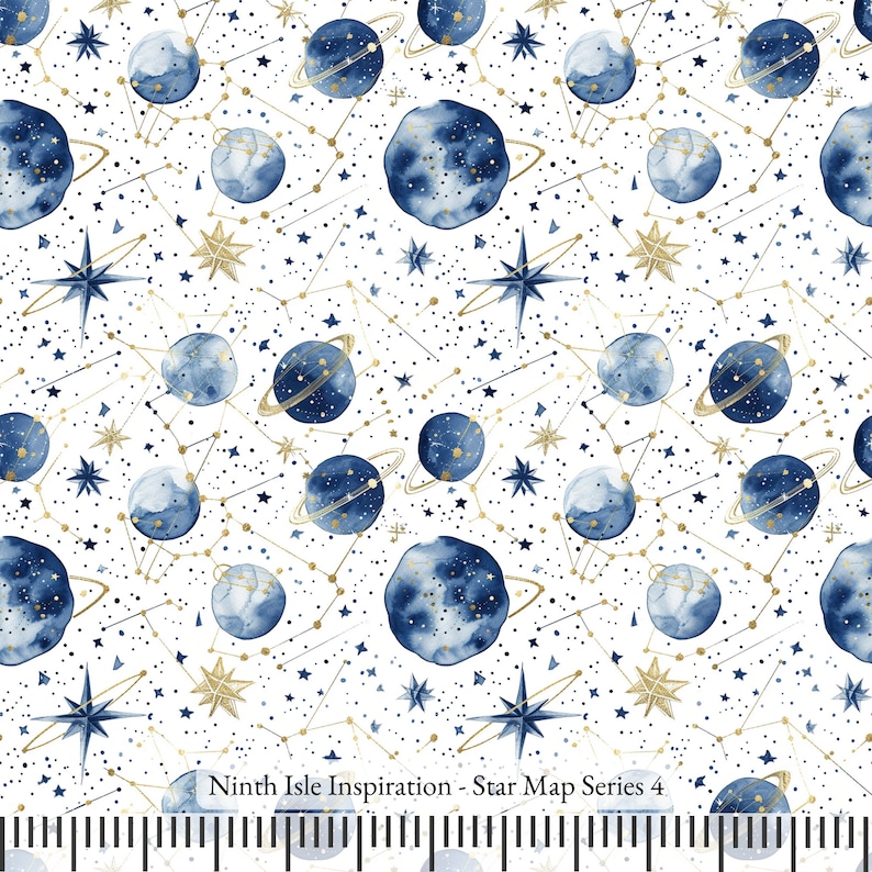 23/WINTER Rayon Fabric - Star Map Series - Handmade Print in HI - Etsy