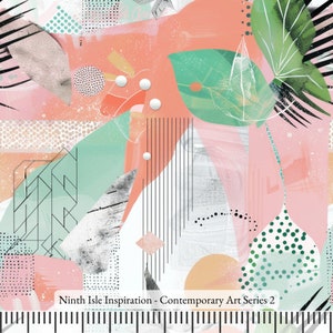 24/SPRING NinthIsle Inspiration Exclusive Creative Art 100% Cotton Fabric - Contemporary Art Series - Sold by Yard DIY Bulk Order Gifts