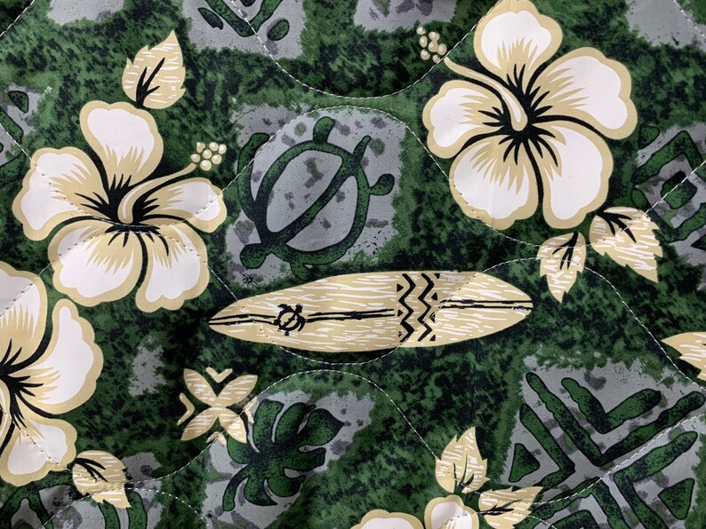 Quilted Fabric 60 inch Wide 100/% Cotton Hibiscus Flower and Surf Board Print Exclusive Designs Sold by Yard