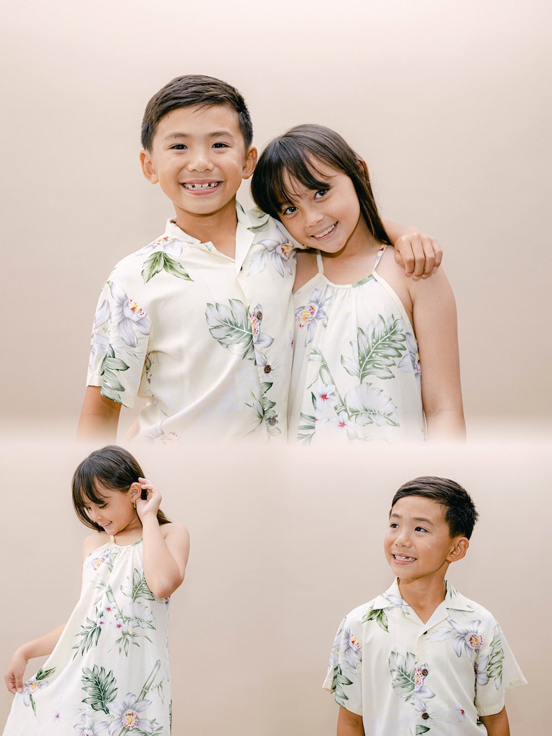 NinthIsle Made in Hawaii, Super Soft Matching Resort Wear Aloha Shirt/Dress/Kid Bamboo Orchid Bulk Order up to 7XL Wedding Handmade Gifts image 8