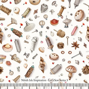 24/SPRING NinthIsle Inspiration Exclusive Fun Art 100 % Cotton Fabric - Let&#39;s Sew Series - Sold by the Yard DIY Bulk Order Handmade Gifts