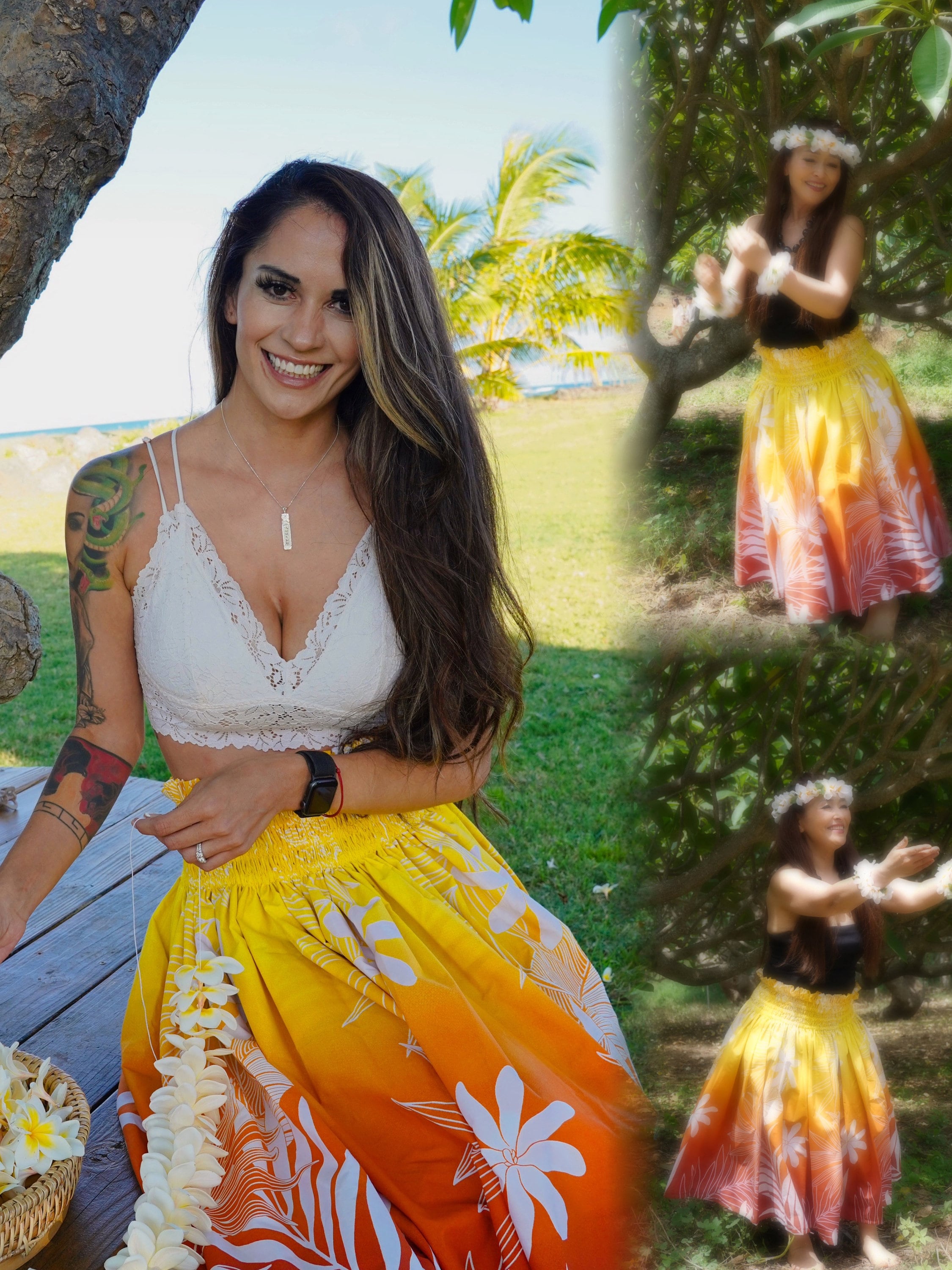 Ninthisle Made in Hawaii Handmade Art Hawaiian Pau Skirt/ Hula
