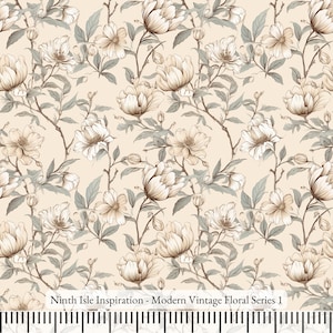23/WINTER NinthIsle Inspiration Exclusive 100 % Cotton Fabric - Modern Vintage Floral Series - Sold by the Yard DIY Bulk Available Gifts