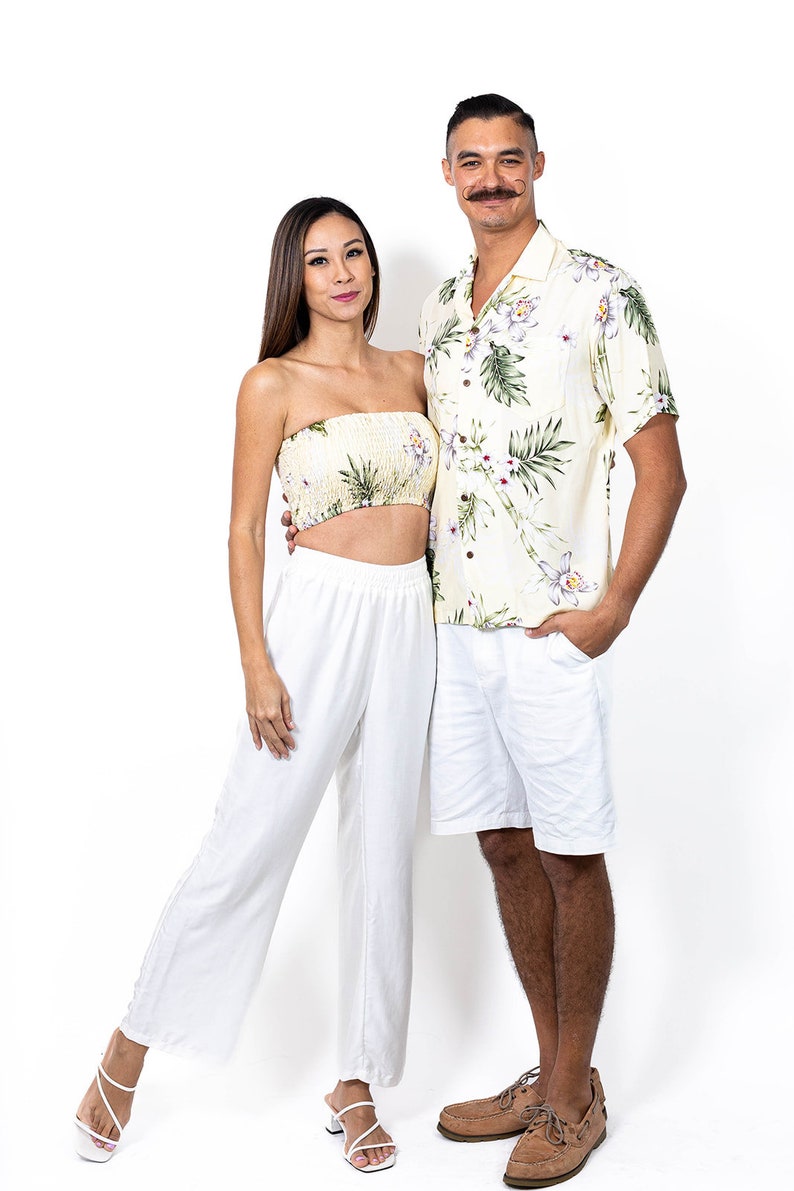 NinthIsle Made in Hawaii, Super Soft Matching Resort Wear Aloha Shirt/Dress/Kid Bamboo Orchid Bulk Order up to 7XL Wedding Handmade Gifts image 6