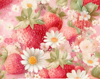26/《橘子汽水》Strawberry Sunshine 100% Cotton Canvas 60" Tela cortada a medida