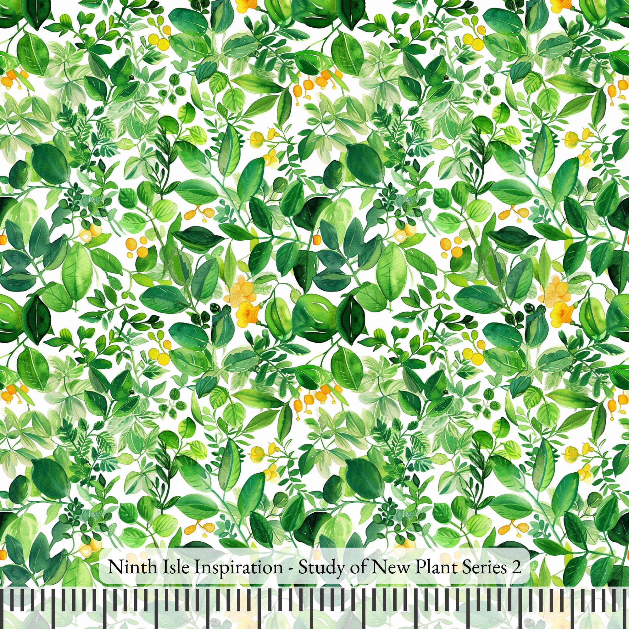 23/WINTER NinthIsle Inspiration Exclusive Watercolors Art 100 % Cotton Fabric - New Plant Series - Sold by the Yard DIY Bulk Available Gifts