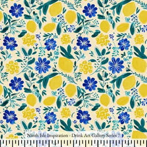 25/SPRING NinthIsle Inspiration Exclusive Elegant Art 100 % Cotton Fabric - Drink Art Gallery Series - Sold by the Yard, DIY Bulk Order Gift