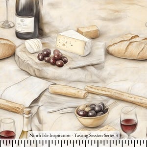 25/SPRING NinthIsle Inspiration Exclusive Romantic Art 100 % Cotton Fabric - Tasting Session Series - DIY Bulk Order Available Handmade Gift