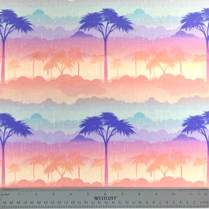 23/AUT Rayontyg - Sunset Hawaii-serien - Handgjort tryck i Hawaii