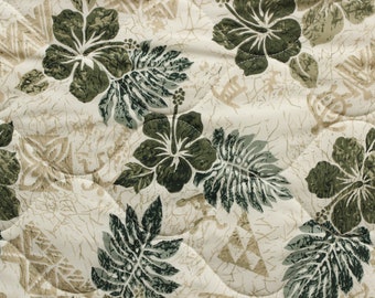 NinthIsle Original Quilted Fabric - 65/35 Polycotton - 56 inch Wide - Sold by Yard - Hibiscus Fern - Bulk and Wholesale
