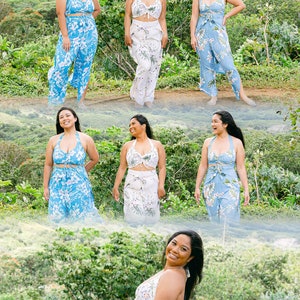 NinthIsle Made in Hawaii, Super Soft Matching Resort Wear Aloha Shirt/Dress/Kid Bamboo Orchid Bulk Order up to 7XL Wedding Handmade Gifts Lava Lava Set