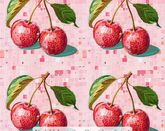 23/WINTER 骏马迎春 樱悦元宵 Cotton Poplin Fabric - Disco Cherry Series - Handmade Print in HI