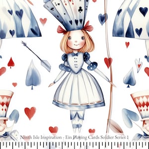 25/PRIMAVERA NinthIsle Inspiration Esclusiva letteratura britannica Arte Tessuto 100% Rayon - Ein Playing Cards Soldier Series - Venduto tagliato su misura