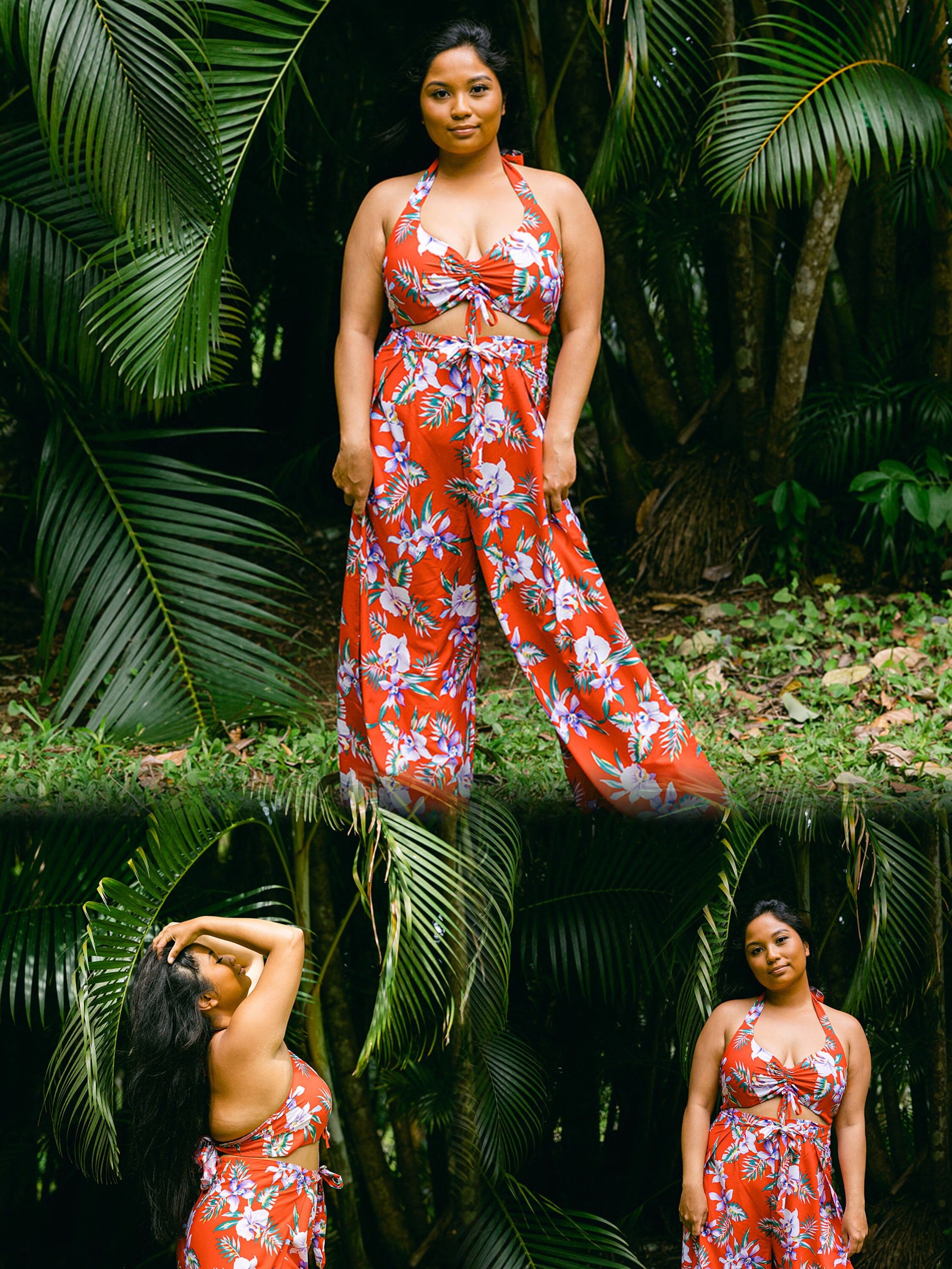 新品 meanswhile Working Outfit Wrap PT 3 L Ninthisle Made in Hawaii Luau Wrap Pants & Top Set – Tropical