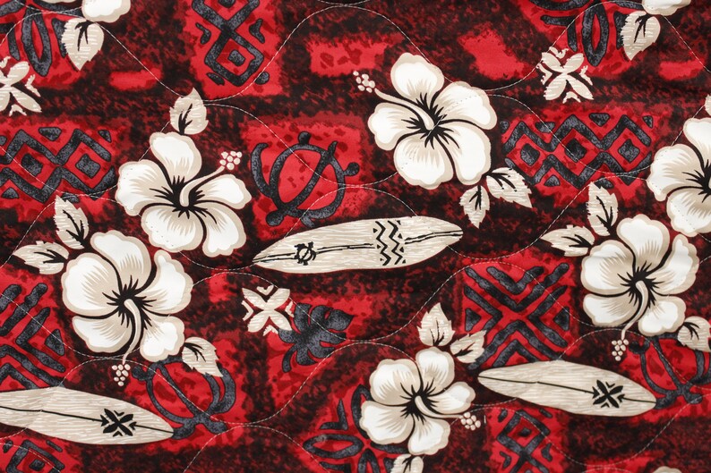 Quilted Fabric 60 inch Wide 100/% Cotton Hibiscus Flower and Surf Board Print Exclusive Designs Sold by Yard