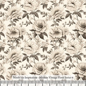 23/WINTER NinthIsle Inspiration Exclusive 100 % Cotton Fabric - Modern Vintage Floral Series - Sold by the Yard DIY Bulk Available Gifts