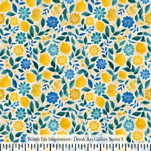 25/SPRING NinthIsle Inspiration Exclusive Elegant Art 100 % Cotton Fabric - Drink Art Gallery Series - Sold by the Yard, DIY Bulk Order Gift