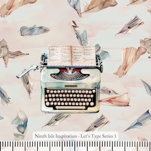 24/SPRING NinthIsle Inspiration Exclusive Fun Art 100 % Cotton Fabric - Let&#39;s Type Series - Sold by the Yard DIY Bulk Order Handmade Gifts