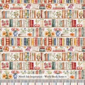 23/WINTER NI&I Cotton Poplin Fabric - World Book Series - Handmade Print in HI