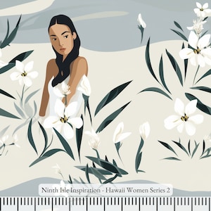 23/WINTER NinthIsle Inspiration Creative Art Exclusive 100 % Cotton Fabric - Hawaii Her Series - Sold by the Yard DIY Bulk Available Gifts