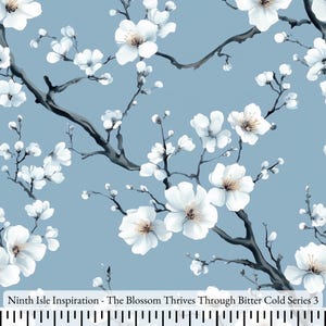 25/SPRING NinthIsle Inspiration Exclusive Elegant Art 100 % Rayon Fabric - The Blossom Thrives Through Bitter Cold Series - DIY Bulk Order