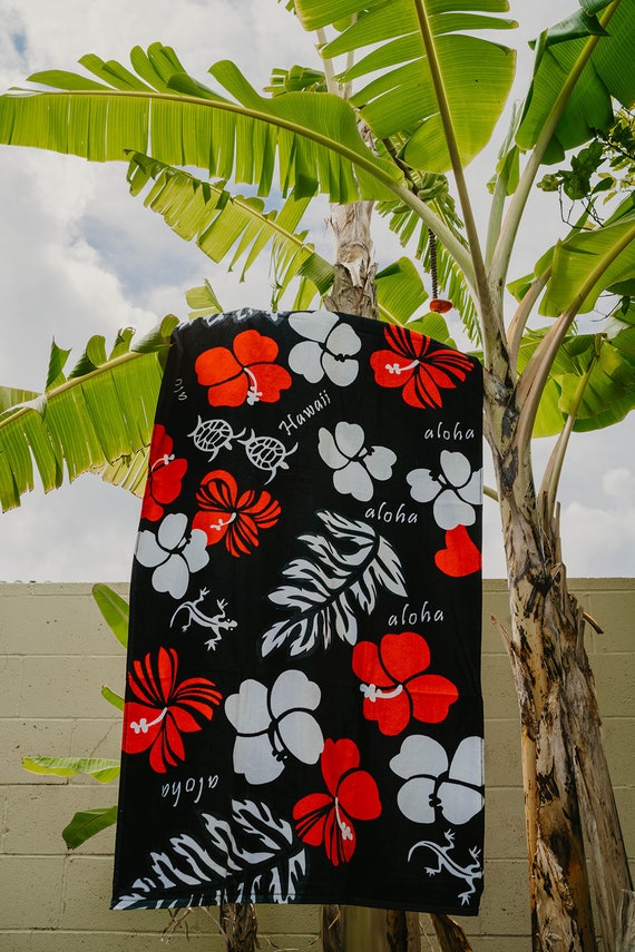 Red and sales black beach towels