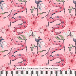 23/INVIERNO Tela de algodón NI&I - Serie Pink Venom - Estampado hecho a mano en HI