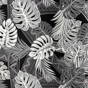 Polynesian Tapa Leaf Fabric - Tapa Hawaiian Elegant and Unique Fabric Design - Sold by the Yard - 65 Poly / 35% Cotton - Wrinkle Resistant