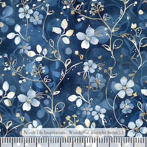 24/SPRING NI&I Cotton Poplin Cotton Fabric - Wonderful Tonight Series - Handmade Print in HI