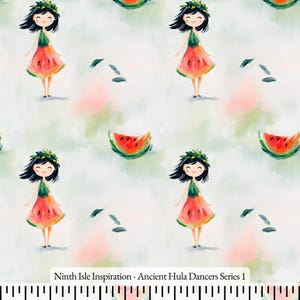 25/SUMMER NinthIsle Inspiration Exclusive Fun Fun Art 100 % Cotton Fabric - Ancient Hula Dancers Series - Handmade Bulk By the Yard