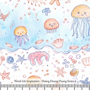 24/SPRING NinthIsle Inspiration Exclusive Fun Art 100% Cotton Fabric - Duang Duang Duang Series - Sold by the Yard DIY Bulk Order Gifts