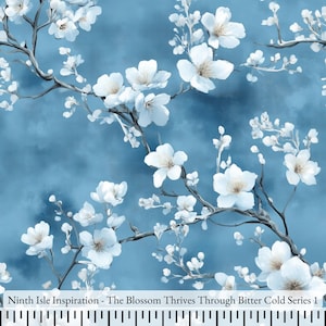 25/SPRING NinthIsle Inspiration Exclusive Elegant Art 100 % Rayon Fabric - The Blossom Thrives Through Bitter Cold Series - DIY Bulk Order