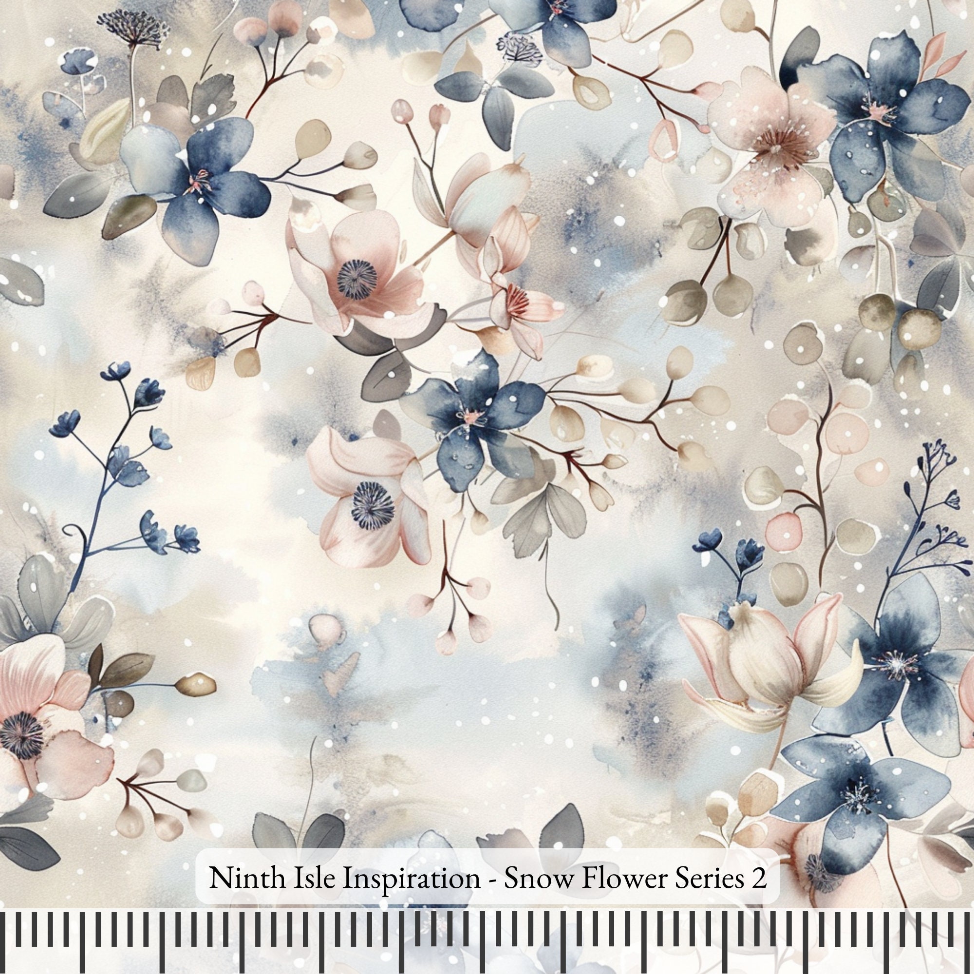 24/WIOSNA NinthIsle Inspiration Exclusive Floral Art Tkanina 100% bawełny - Seria Snow Flower - Sprzedawana na wymiar Dostępne hurtowe dostawy DIY Prezenty