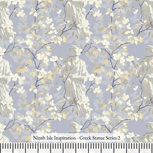 24/SPRING NinthIsle Inspiration Exclusive Romantic Art 100% Cotton Fabric - Greek Statue Series - Sold by Yard DIY Bulk Order Handmade Gifts