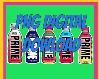 Prime Hydration Fan Art PNG Bundle – Vibrant Colors (Digital Download)